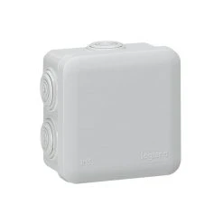 Boîte De Dérivation Carrée - 80x80x45 Mm - Fermeture Par Enclipsage - Gris LEGRAND