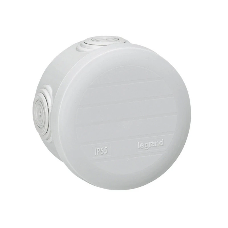Boîte De Dérivation Ronde - 70x45 Mm - Fermeture Par Enclipsage - Gris LEGRAND