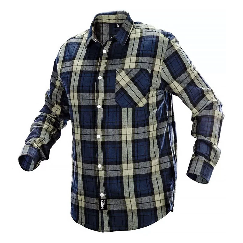 NEO TOOLS EPI Chemise à Carreau Homme NEO TOOLS 81-541 Bleue Olive Noire
