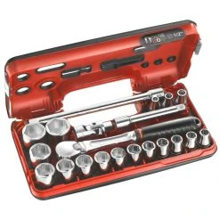 Coffret De Clé à Cliquet étanche DBOX Avec Douilles 1/2" FACOM SL.DBOX1PB 6 Pans (21 Pièces)