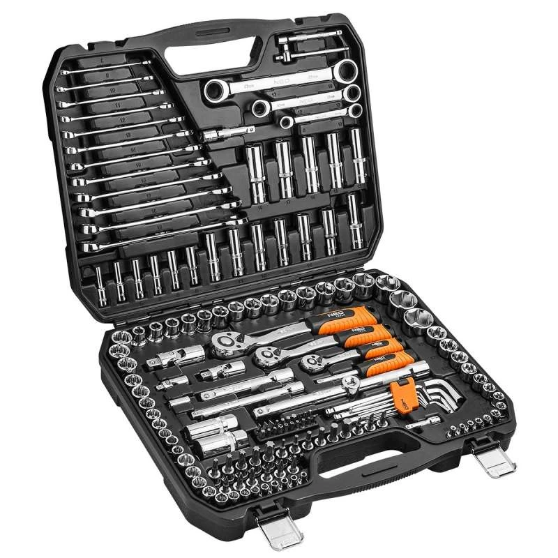 Coffret De Douilles Et Accessoires 1/2-1/4-3/8 NEO TOOLS 08-668 - 156 Pièces
