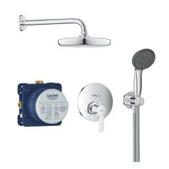 Colonne De Douche Encastrée GET GROHE 25220001- Tête Ø 21 Cm + Douchette 2 Jets - Chrome