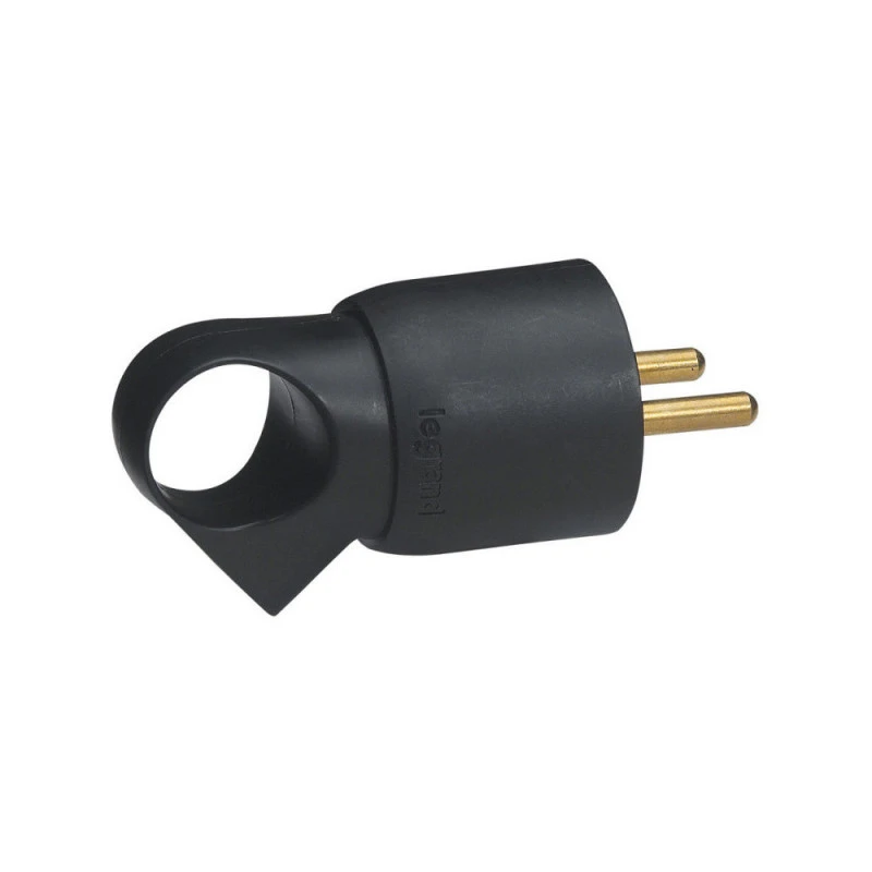 Fiche 2P+T - 16A + Anneau - Noir LEGRAND