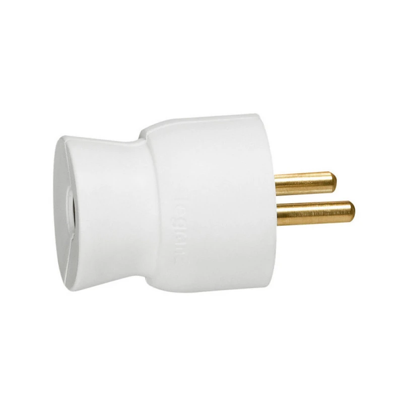 Fiche 2P+T - Mâle - Sortie Droite - 16A - Blanc LEGRAND