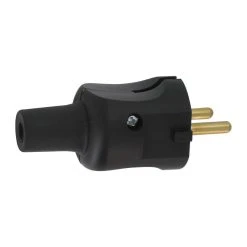 Fiche Caoutchouc 2P 16A 380V - Sortie Droite - Noir LEGRAND