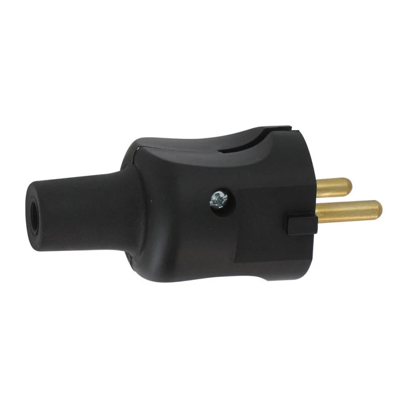 Fiche Caoutchouc 2P 16A 380V - Sortie Droite - Noir LEGRAND