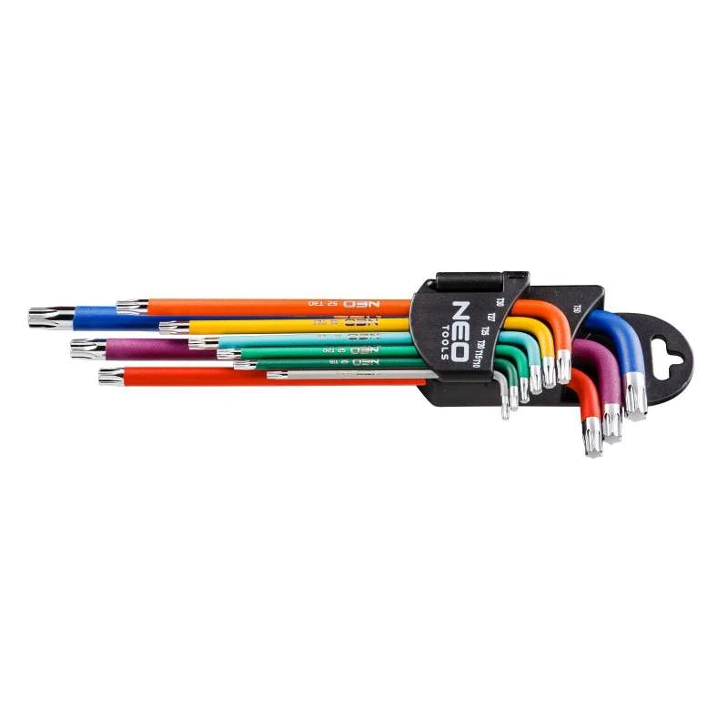 Jeu De 9 Clés Torx T10-T50 Colors NEO TOOLS 09-518