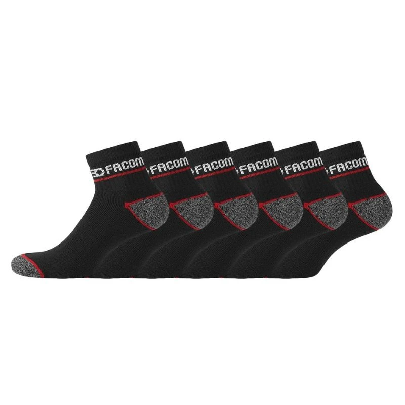 FACOM EPI Lot De 6 Paires De Chaussettes Quarter De Travail FACOM FX/1/CHLCX6/RED Homme
