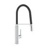 Mitigeur évier FEEL GROHE 31489000 - Bec Col De Cygne - Douchette 2 Jets - Noir