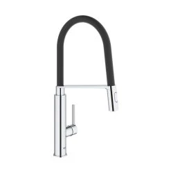 Mitigeur évier FEEL GROHE 31489000 - Bec Col De Cygne - Douchette 2 Jets - Noir
