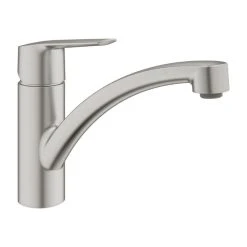 Mitigeur évier START GROHE 32441DC2 QuickFix Plus - Bec Bas- Rotation 140° - Inox Brossé