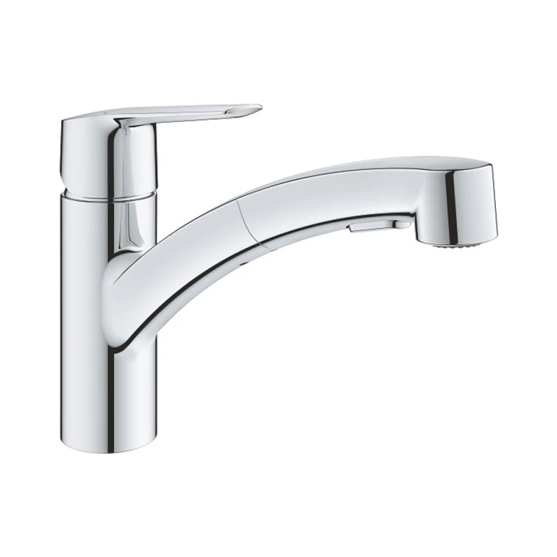 Mitigeur évier START QuickFix Plus GROHE 30307001 - Bec Bas - Douchette 2 Jets - Rotation 90° - Chrome