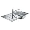Pack Cuisine Complet GROHE 31550SD0 évier Inox 1 Bac + égouttoir & Mitigeur Bec Bas - Chrome