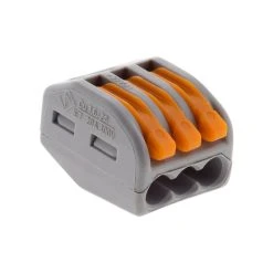 Pack De 100 Bornes De Connexion Rapide A Levier WAGO 3 Entrées Fil Souple Et Rigide - S222
