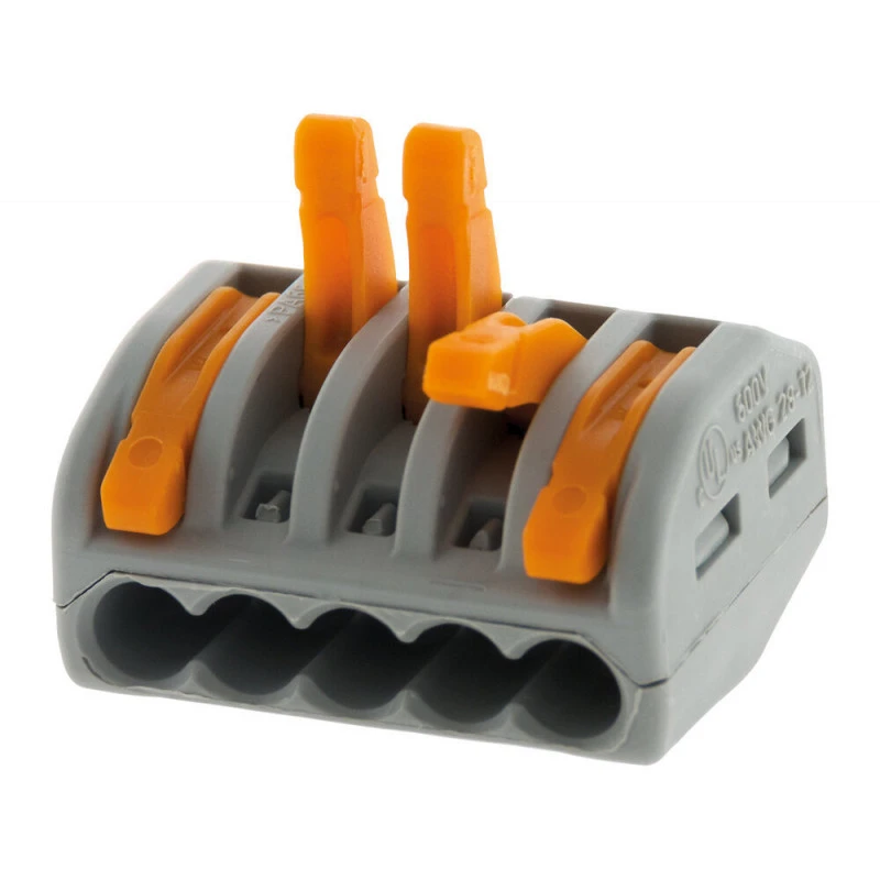 Pack De 50 Bornes De Connexion Rapide A Levier WAGO 5 Entrées Fil Souple Et Rigide - S222 3 Pack De 50 Bornes De Connexion Rapide A Levier WAGO 5 Entrées Fil Souple Et Rigide - S222