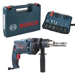 BOSCH MACHINES Perceuse à Percussion BOSCH GSB 16 RE 750 W + Jeu D'accessoires 100 Pièces