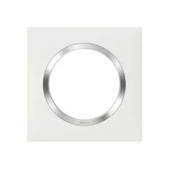Plaque Dooxie - 1 Poste - Carré - Blanc + Chrome LEGRAND