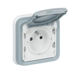 Prise Extérieure 2P+T - IP55 - Gris LEGRAND