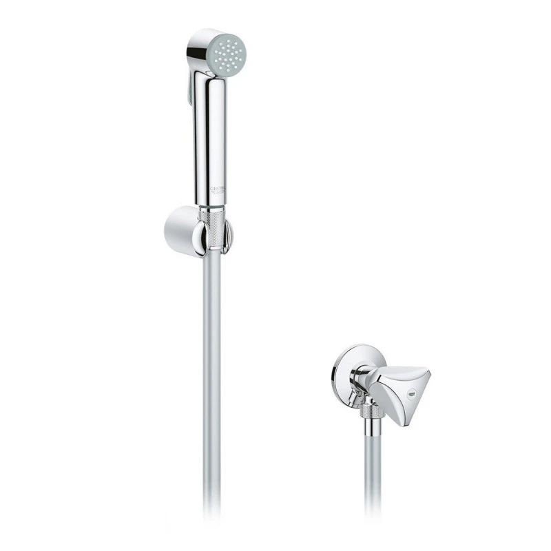 Set TEMPESTA TRIGGER SPRAY GROHE 27514001 - Douchette 1 Jet + Robinet D'arrêt - Flexible 125 Cm - Chrome