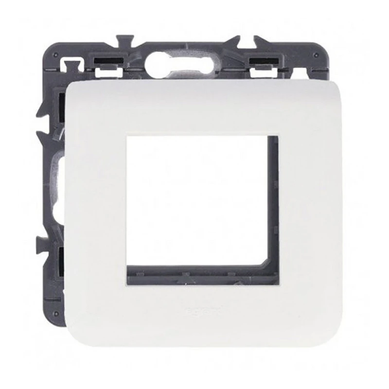 Support à Vis + Plaque Mosaic Blanc - 2 Modules LEGRAND