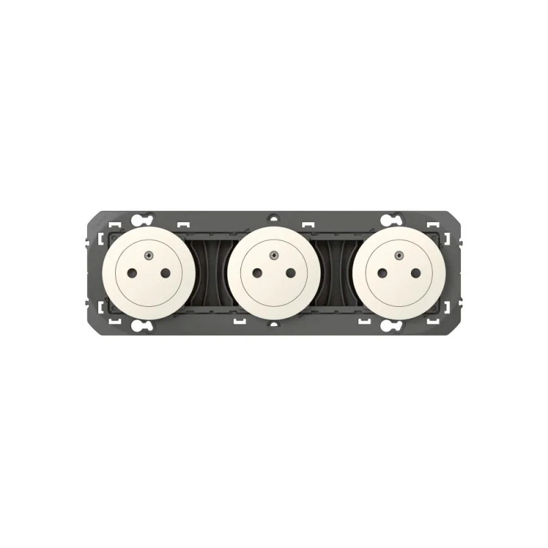 Triple Prise De Courant 2P+T Surface Dooxie 16A Précâblées Finition Blanc LEGRAND